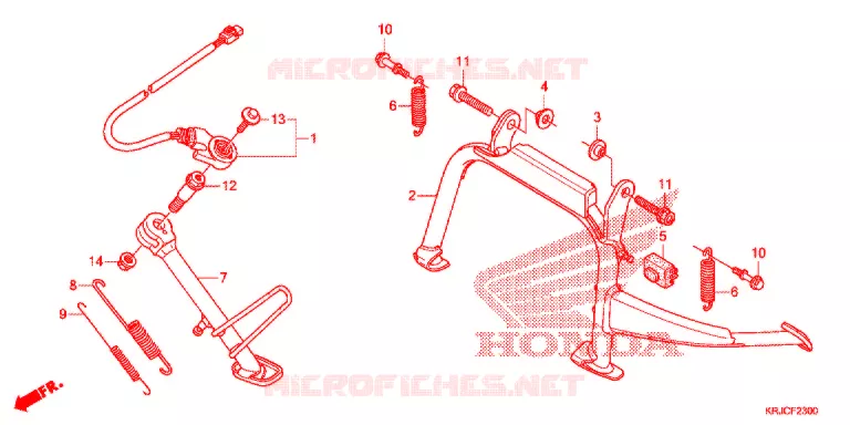 HOOFD STANDAARD/REMPEDAAL Honda SCOOTER 125 S-WING 2012  FES125C