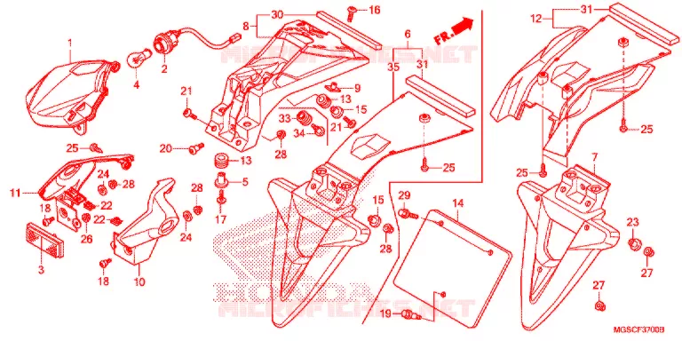ACHTERLICHT(2) Honda SCOOTER 700 INTEGRA 2012  NC700DC
