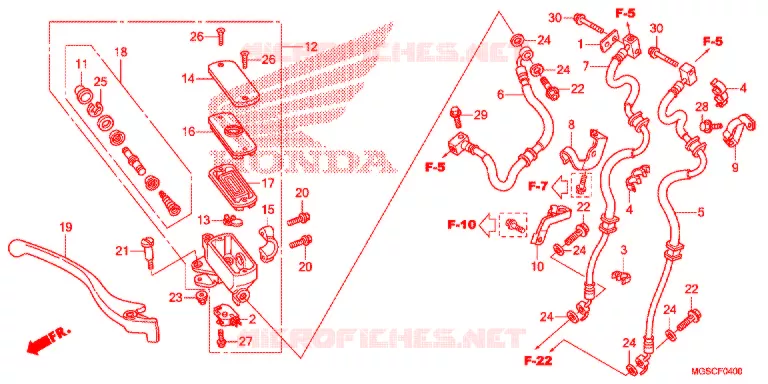 VOORREM HOOFDCILINDER Honda MOTO 700 INTEGRA 2012  NC700DC