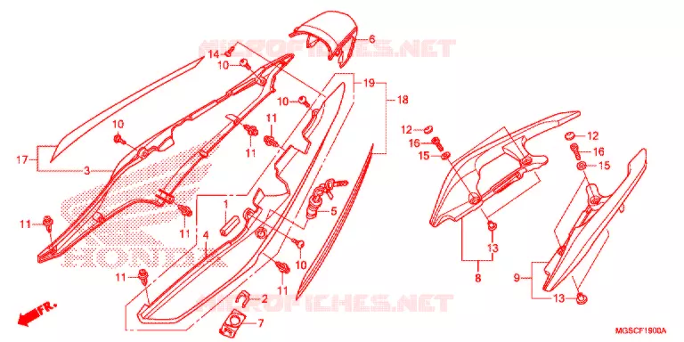 ZITTING/ACHTER KAP Honda MOTO 700 INTEGRA 2012  NC700DC