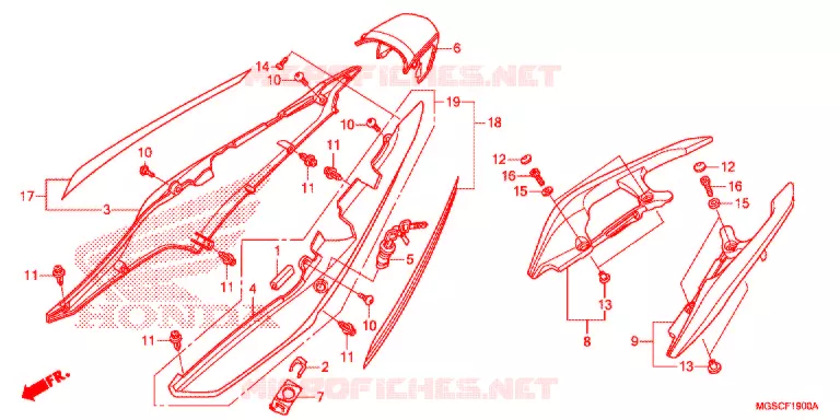ZITTING/ACHTER KAP Honda MOTO 700 INTEGRA 2012  NC700DC