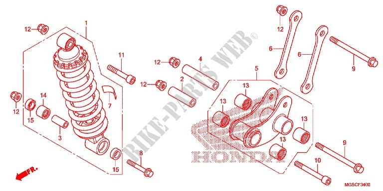 ACHTER KUSSEN(2) voor Honda INTEGRA 700 2012