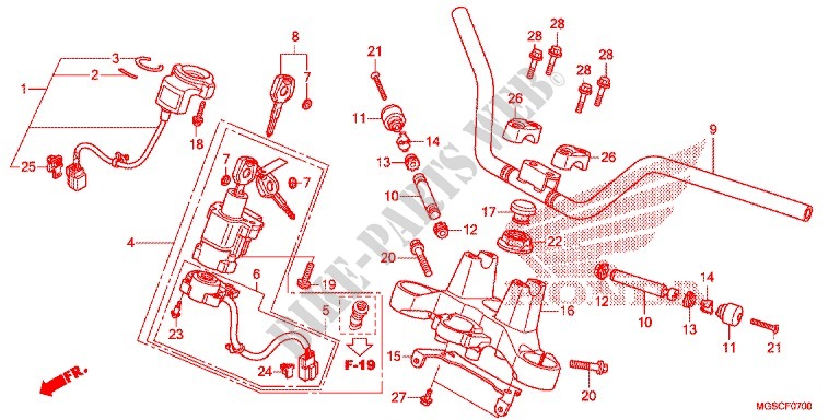 HENDEL PIJP/BOVENSTE BRUG (2) voor Honda INTEGRA 700 2012