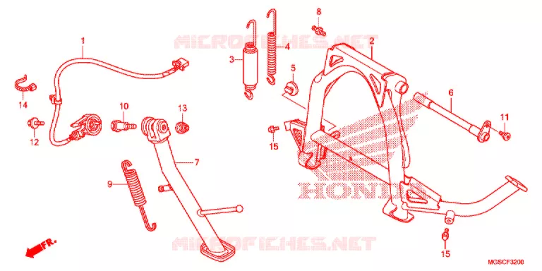 HOOFD STANDAARD/REMPEDAAL Honda MOTO 700 INTEGRA 2012  NC700DC