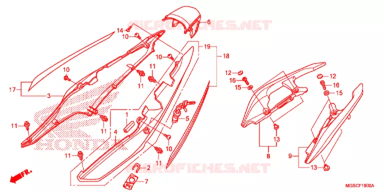 ZITTING/ACHTER KAP Honda MOTO 700 INTEGRA 2012  NC700DC