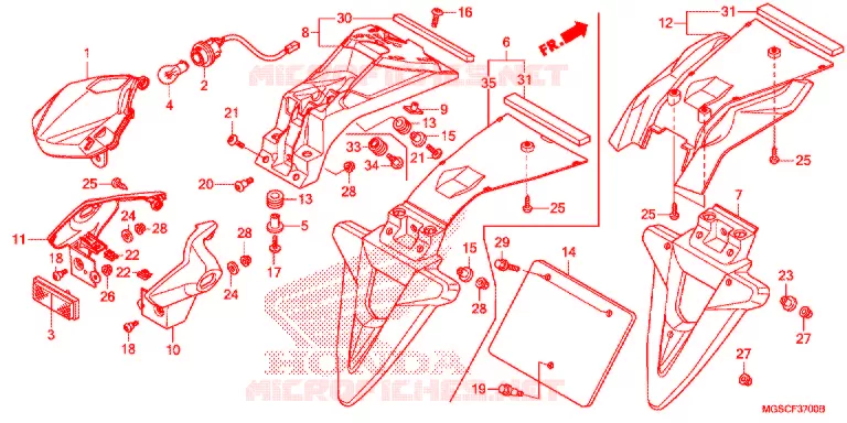 ACHTERLICHT(2) Honda SCOOTER 700 INTEGRA 2012  NC700DC