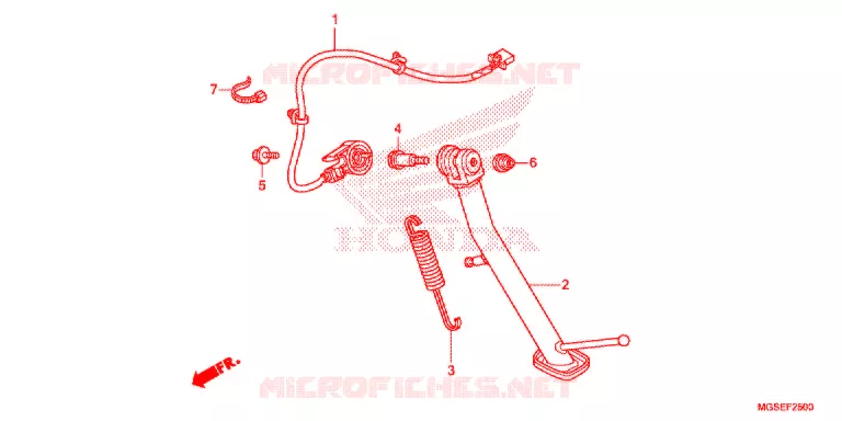 HOOFD STANDAARD/REMPEDAAL Honda MOTO 700 NC 2012  NC700SAC