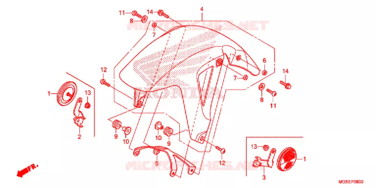 VOORSPATBORD Honda MOTO 700 NC 2012  NC700SAC