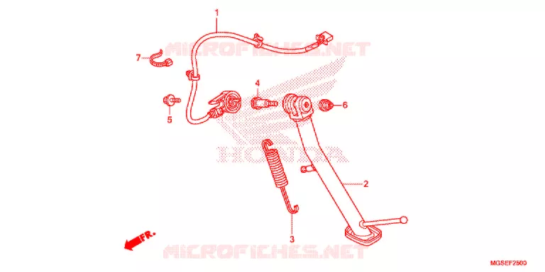 HOOFD STANDAARD/REMPEDAAL Honda MOTO 700 NC 2012  NC700SDC