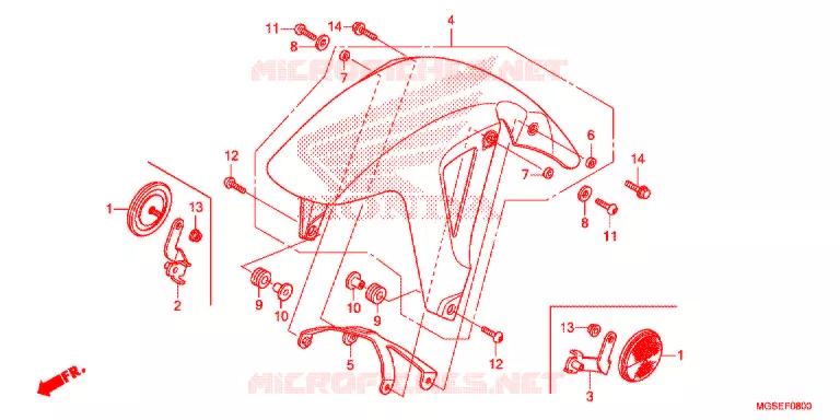 VOORSPATBORD Honda MOTO 700 NC 2012  NC700SDC