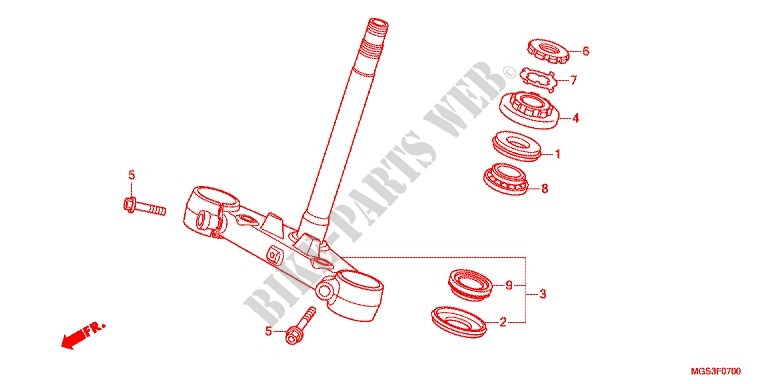 STURING STANG/BOVENSTE BRUG voor Honda NC 700 X 35KW 2012