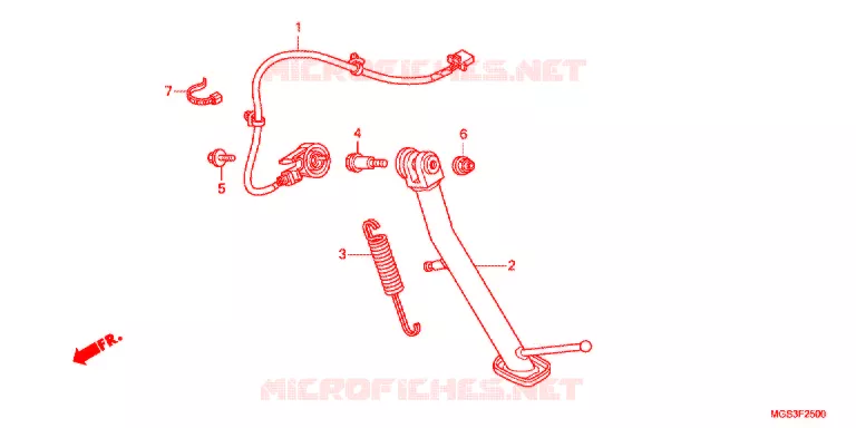 HOOFD STANDAARD/REMPEDAAL Honda MOTO 700 NC 2012  NC700XC