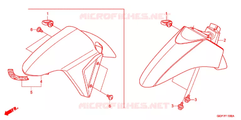 VOORSPATBORD Honda SCOOTER 50 VISION 2012  NSC50WHC