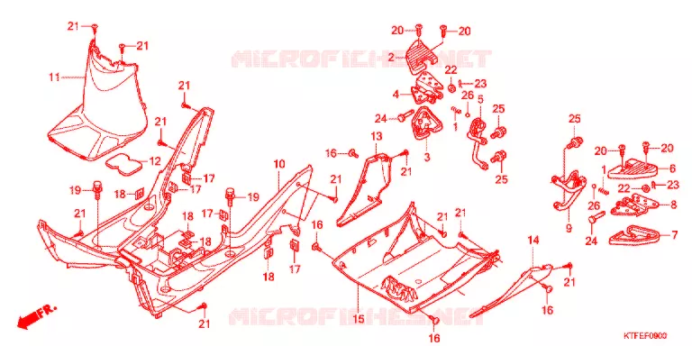 VLOERPANEEL/OPSTAPPEDAAL Honda SCOOTER 125 SH 2012  SH125RC