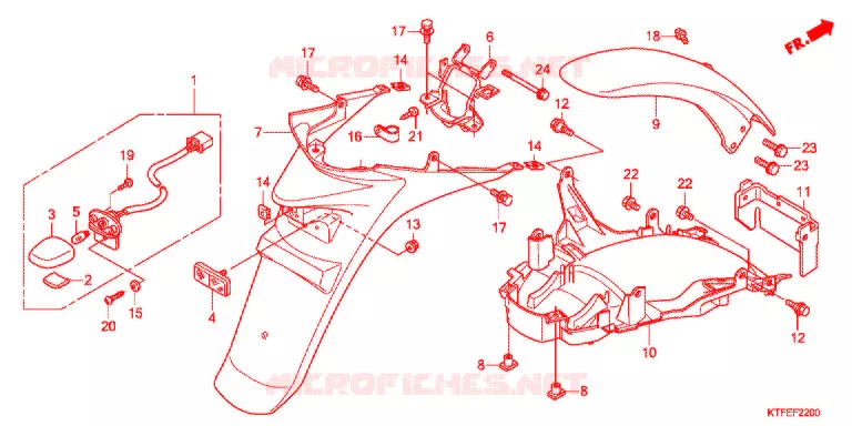 ACHTER STROOMLIJNKAP Honda SCOOTER 150 SH 2012  SH150RC