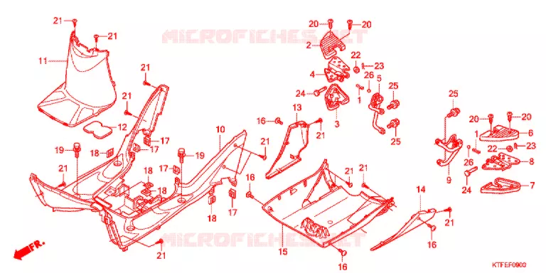 VLOERPANEEL/OPSTAPPEDAAL Honda SCOOTER 150 SH 2012  SH150RC