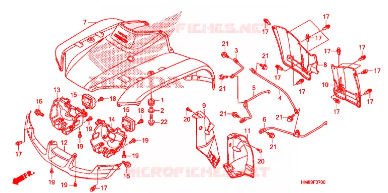 VOORSPATBORD Honda ATV 250 FOURTRAX 2012  TRX250TMC