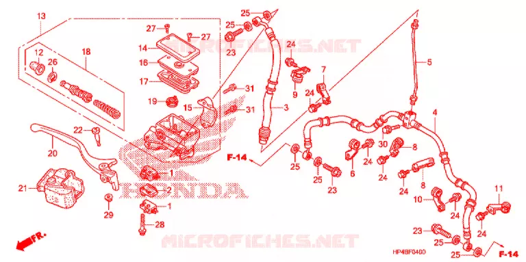 VOORREM HOOFDCILINDER Honda ATV 420 FOURTRAX 2012  TRX420FPEC