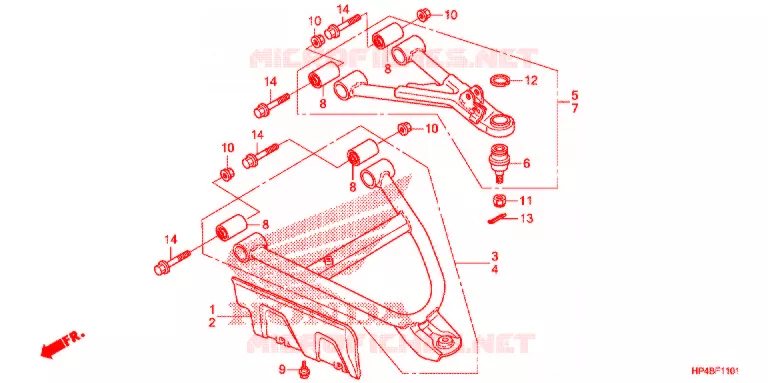 VOOR ARM (4WD) Honda ATV 420 FOURTRAX 2012  TRX420FPEC