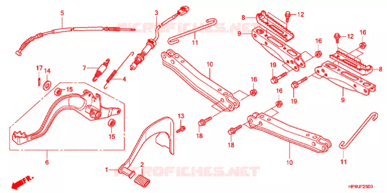 PEDAAL/OPSTAP Honda ATV 420 FOURTRAX 2012  TRX420TEC