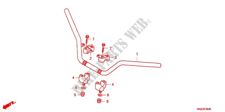HENDEL PIJP voor Honda FOURTRAX 500 FOREMAN RUBICON Power Steering 2012
