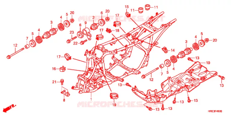 FRAME CHASSIS Honda ATV 500 FOURTRAX 2012  TRX500FPEC