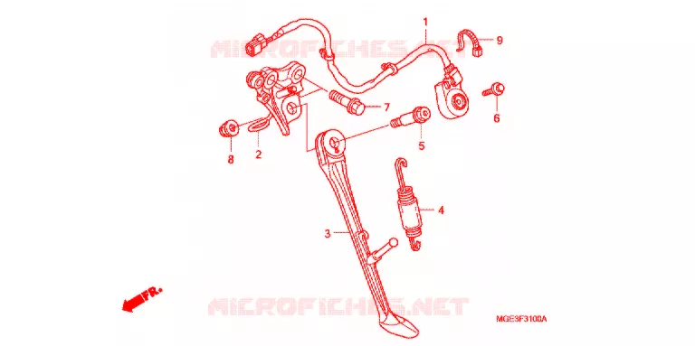 HOOFD STANDAARD/REMPEDAAL Honda MOTO 1200 VFR 2012  VFR1200FDC
