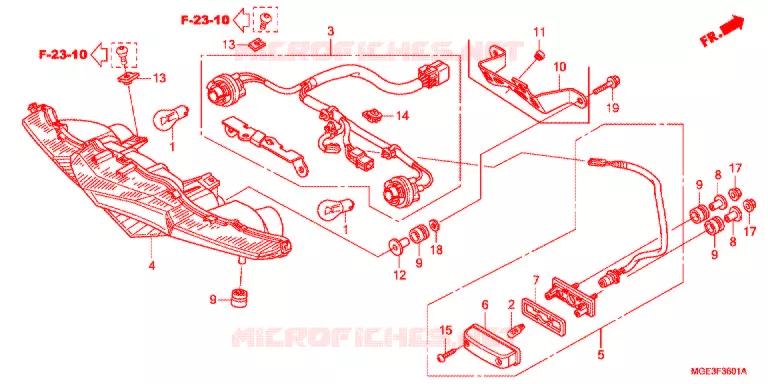 ACHTERLICHT (VFR1200FC/FD/FDC/FDD) Honda MOTO 1200 VFR 2012  VFR1200FDC