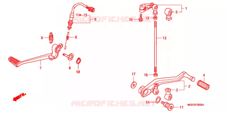 HOOFD STANDAARD/REMPEDAAL Honda MOTO 1200 VFR 2012  VFR1200FDC