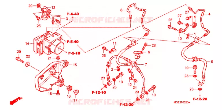 VOORREM HOOFDCILINDER/ABS MODULATOR Honda MOTO 1200 VFR 2012  VFR1200FDC