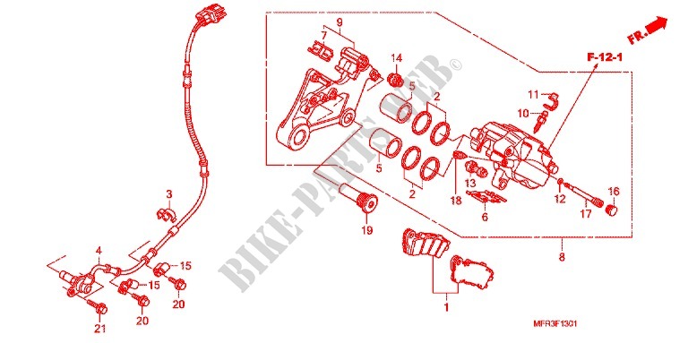 REMKLAUW ACHTER (VT1300CXA) voor Honda VT 1300 C FURY ABS MATT BLACK 2012