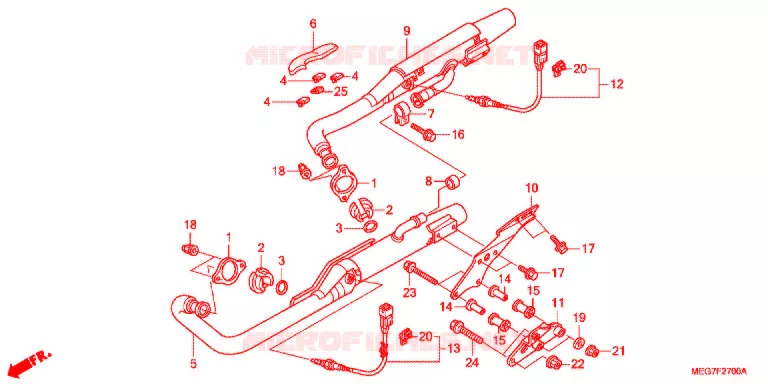 UITLAATDEMPER (VT750C2B/C2S/CS/C/CA) Honda MOTO 750 SHADOW 2012  VT750C2BC
