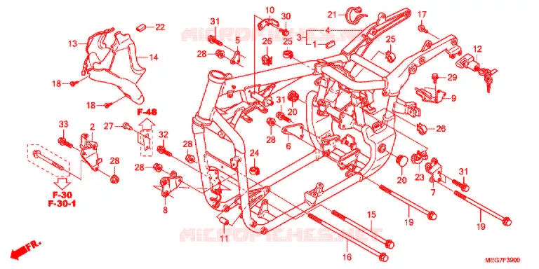 FRAME CHASSIS (VT750C2B/C2S/CS/C/CA) Honda MOTO 750 SHADOW 2012  VT750C2BC