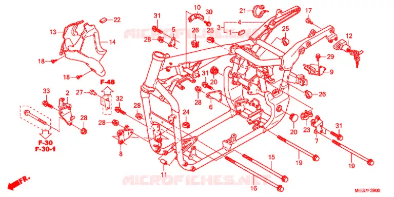 FRAME CHASSIS (VT750C2B/C2S/CS/C/CA) Honda MOTO 750 SHADOW 2012  VT750CAC