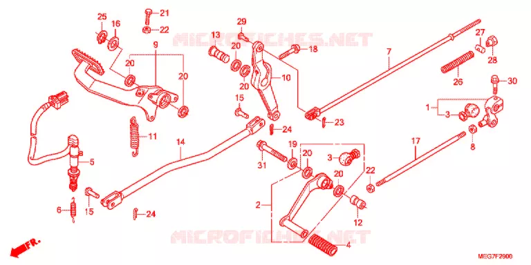 PEDAAL (VT750C2B/C2S/CS-E,ED,3E,2ED/C/CA) Honda MOTO 750 SHADOW 2012  VT750CSC