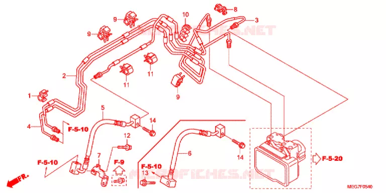 VOOR REM PIJP Honda MOTO 750 SHADOW 2012  VT750CSC