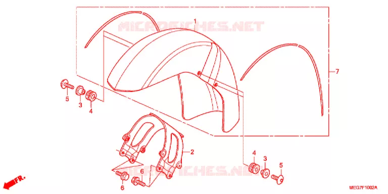 VOORSPATBORD (VT750CS/C/CA) Honda MOTO 750 SHADOW 2012  VT750CSC