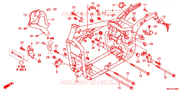 FRAME CHASSIS (VT750C2B/C2S/CS/C/CA) Honda MOTO 750 SHADOW 2012  VT750CSC
