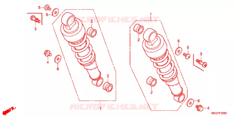 ACHTER SCHOKBREKER (VT750S) Honda MOTO 750 VT 2013  VT750SC