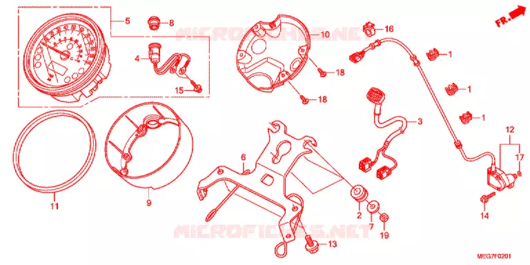 COMBINATIEMETER (VT750S) Honda MOTO 750 VT 2012  VT750SC