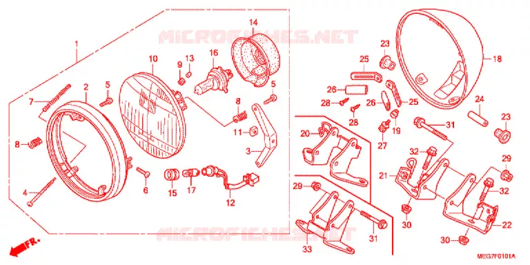 KOPLAMP (VT750C2B-ED/C2S/S) Honda MOTO 750 VT 2013  VT750SC
