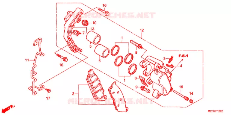 REMKLAUW VOOR (VT750S) Honda MOTO 750 VT 2012  VT750SC