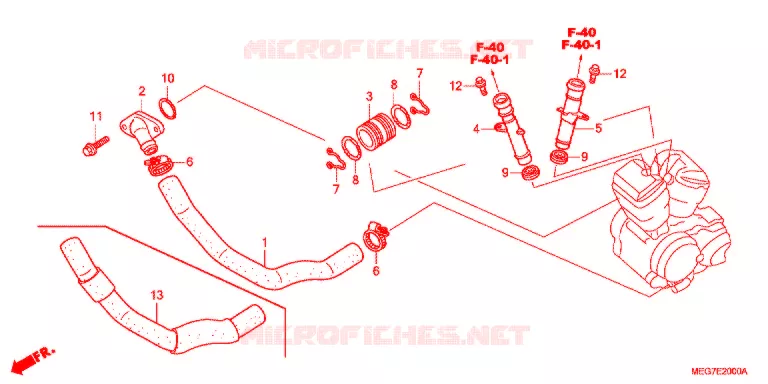 WATER PIJP Honda MOTO 750 VT 2012  VT750SC