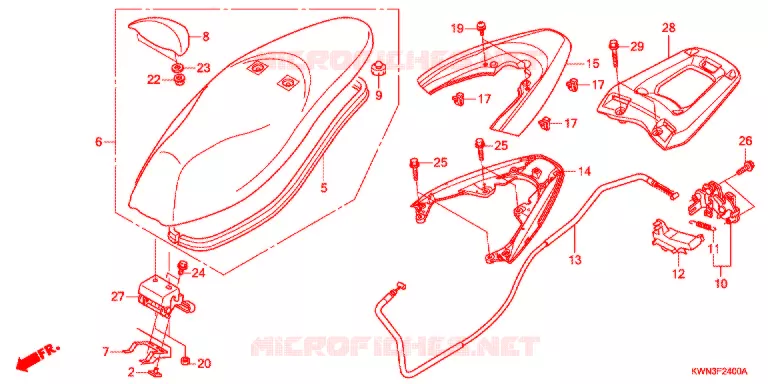 ENKELE ZITTING(2) Honda SCOOTER 125 PCX 2012  WW125EX2C