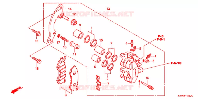 VOOR REMKLAUW Honda SCOOTER 125 PCX 2012  WW125EX2C
