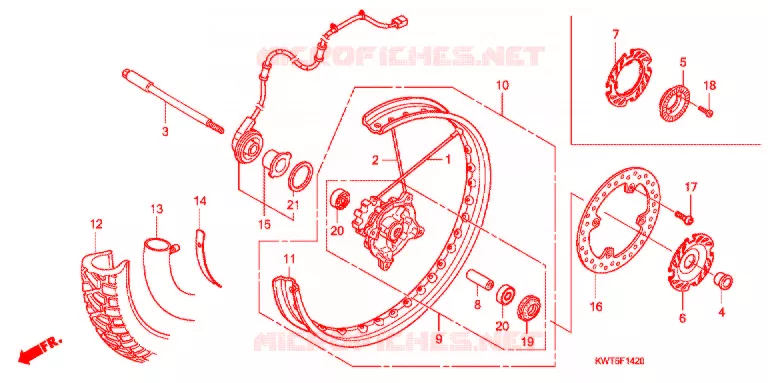 VOOR WIEL Honda MOTO 300 XR 2012  XRE300AC
