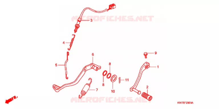 HOOFD STANDAARD/REMPEDAAL Honda MOTO 300 XR 2012  XRE300C