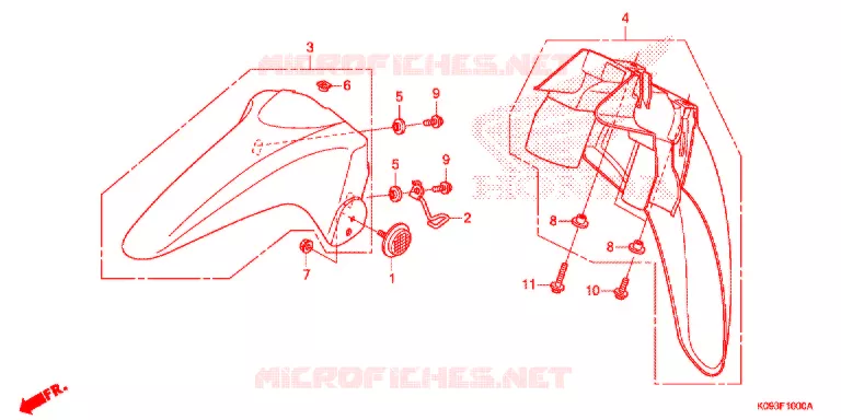 VOORSPATBORD Honda MOTO 110 WAVE 2013  AFS1101SHD