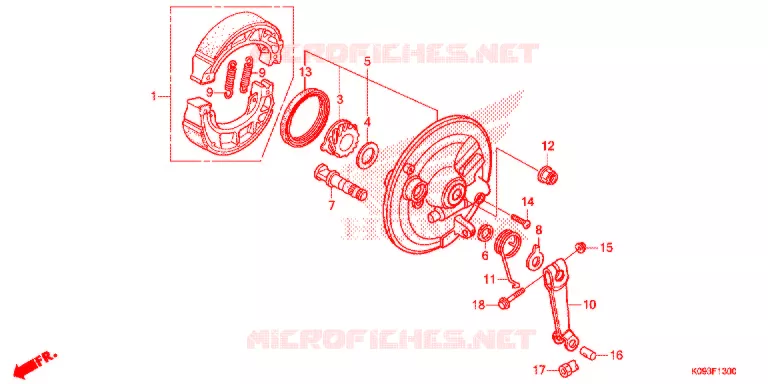 VOOR REM PANEEL Honda MOTO 110 WAVE 2013  AFS1101SHD