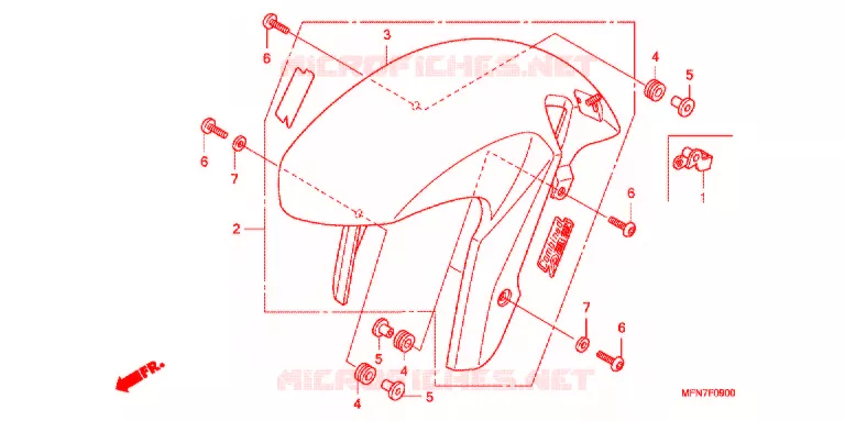 VOORSPATBORD Honda MOTO 1000 CB 2012  CB1000RAC